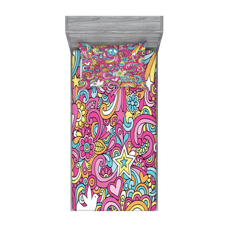 Microfiber Sheet Set, Twin Sheet Set with Fitted Sheet, Paisley