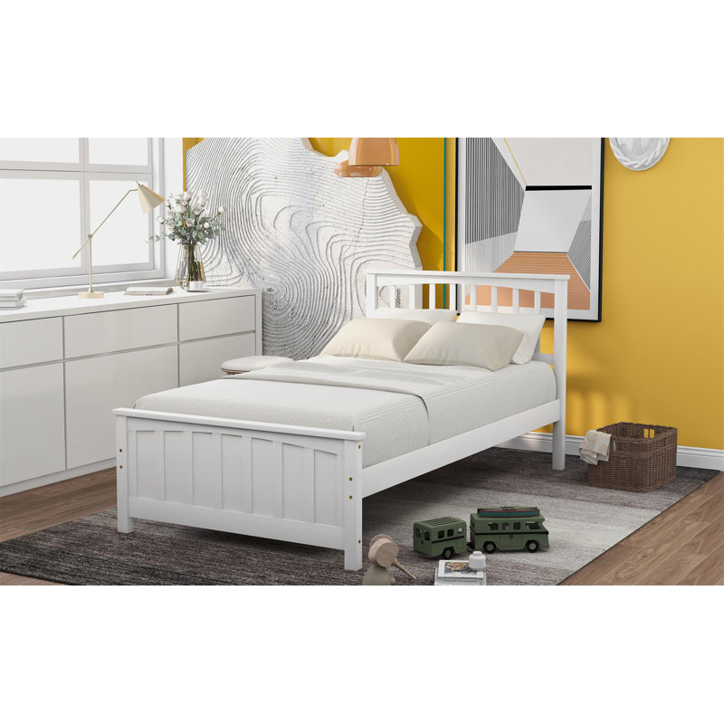 Wood Platform Bed Platform Bed, White
