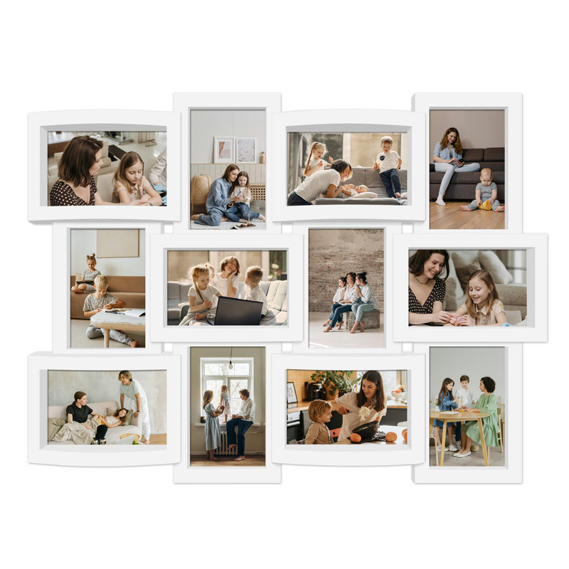 Gallery-style Wall Hanging 12-opening Picture Frame, White
