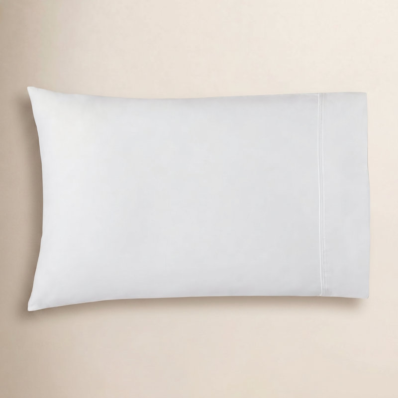 Ensemble de taies d'oreiller en satin de coton Danfield, Très grand, Blanc