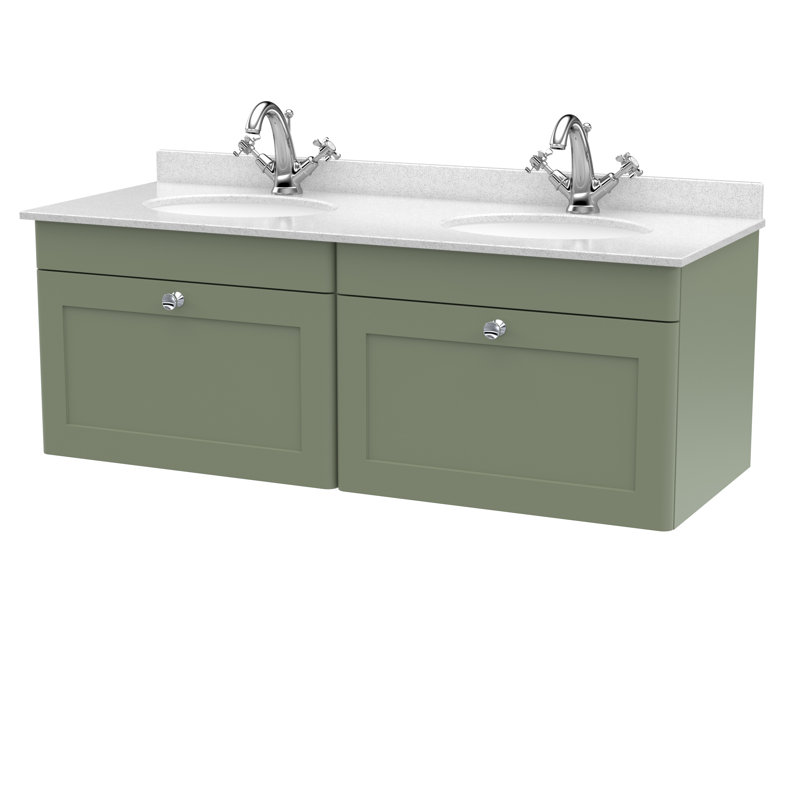 Classique 1220mm Double Bathroom Vanity with Undermount Vitreous China Basin, Satin Green