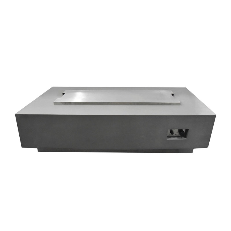 Round Glass Fiber Reinforced Concrete Smokeless Outdoor Fireplace, Light Gray
