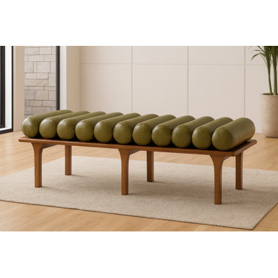 Banc rembourré en similicuir Boutis