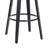 30" Bar Height Backless Swivel Gray Faux Leather And Black Wood Mid-Century Modern Bar Stool