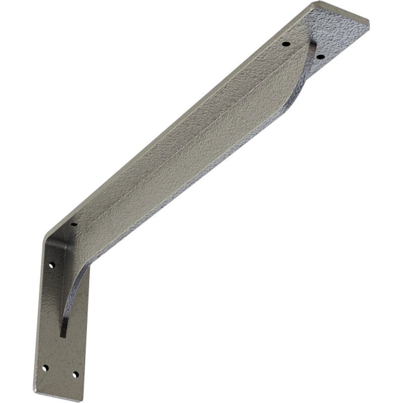 2"W x 18"D x 6 1/2"H Embrey Steel Bracket, Hammered Silver, 6.5" H x 2" W x 18" D, Hammered Silver