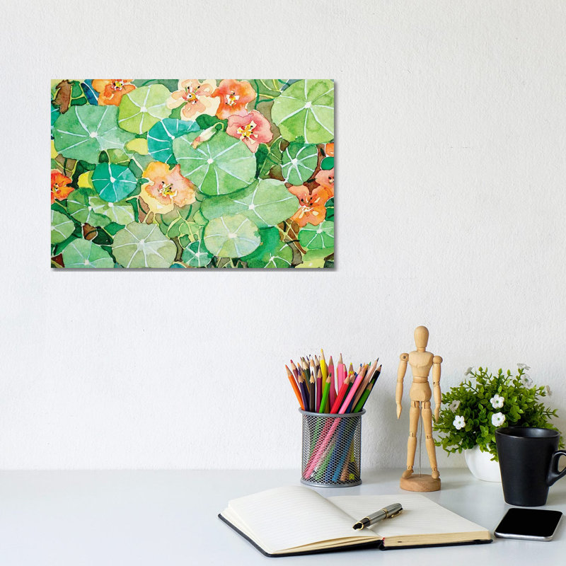 Kelly's Nasturtiums 1 Piece Wrapped Canvas Painting, 20.32 cm H x 30.48 cm W