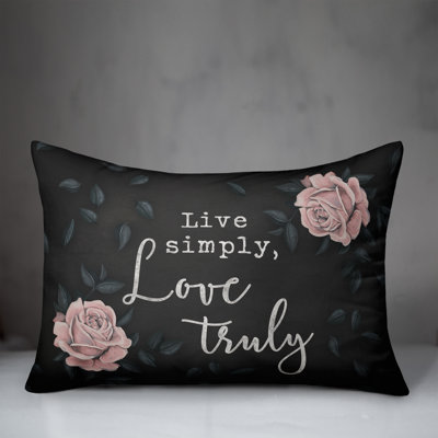  Live Simply, Love Truly Lumbar Pillow