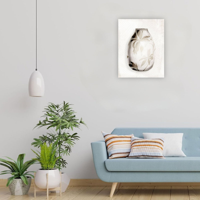 Vase blanc neutre art mural 24 x 18 pouces