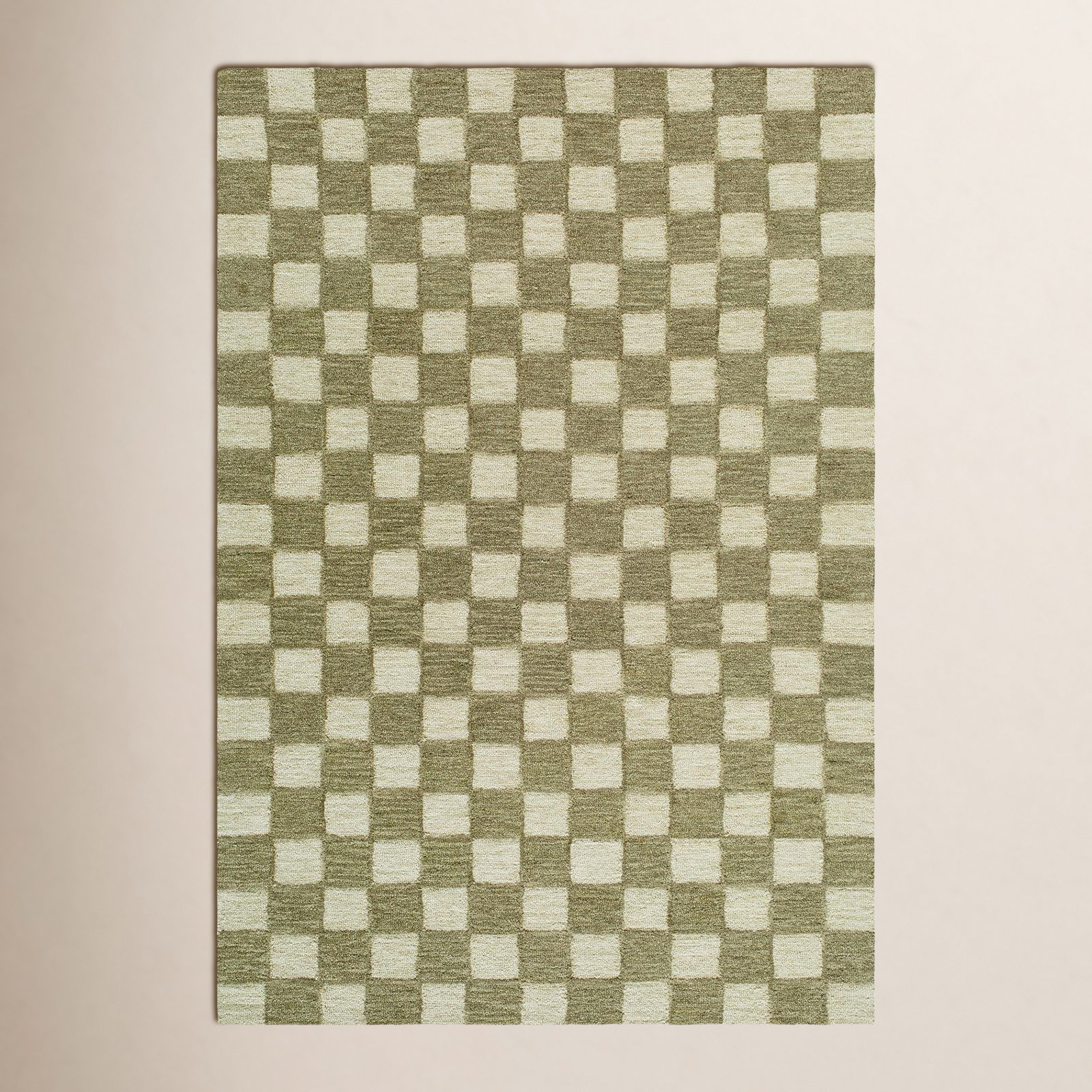 Wright Hand-Tufted Checkered Area Rug, Rectangle 6' x 9'