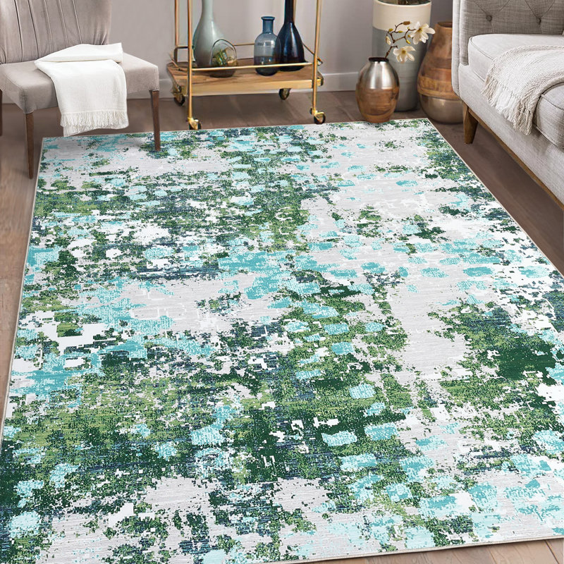 Yisselle Washable Abstract Indoor Rug, Rectangle 9' x 12'