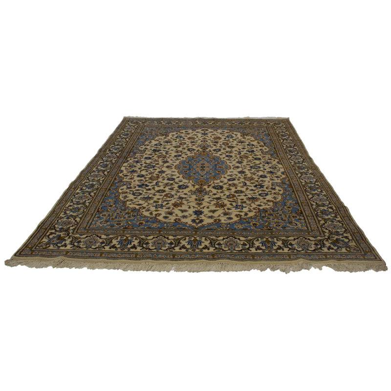Tapis oriental beige / gris / brun en laine / coton 7 pi 7 po x 10 pi 4 po Oriental