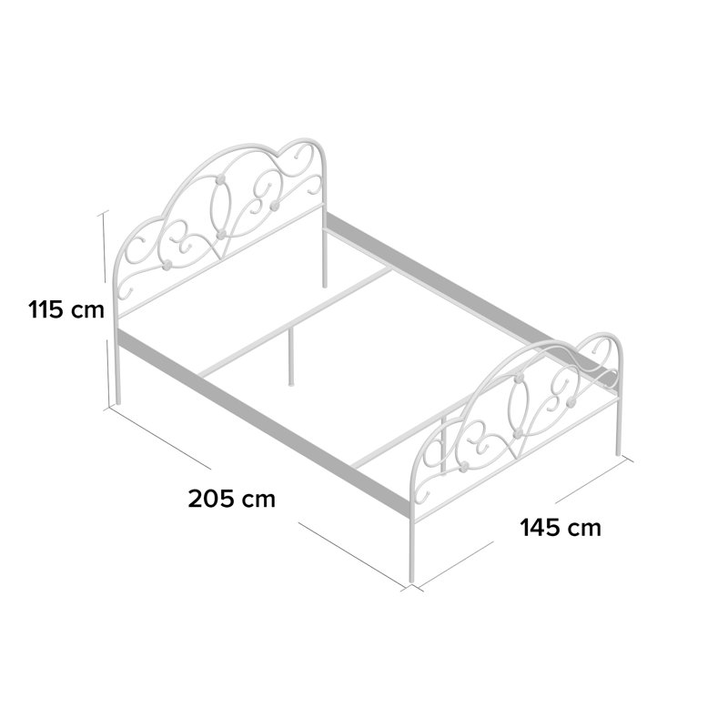Metal Bed Natalie, 140 x 200cm, Black