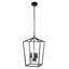 Luminaire lanterne suspendu carré 3 lumières Carlyle