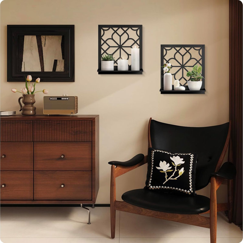 Black Metal Wall Candle Holder