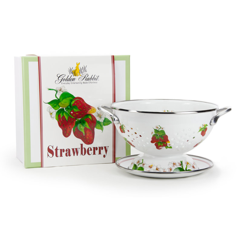 Golden Rabbit Enamelware Strawberry Colander Set