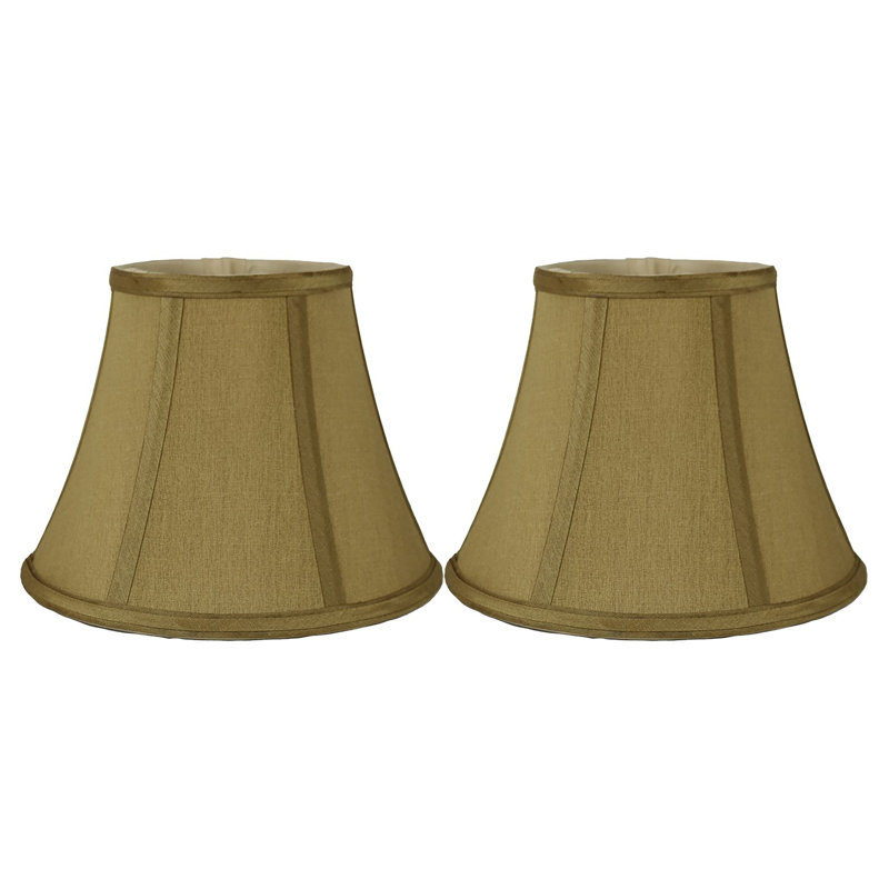 Abat-jour cloche en soie / shantung H 7 po x l 9 po (araignée), Or