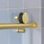 Porte de douche coulissante simple en verre trempé de 6 mm, l 56 po à 60 po x H 76 po, réglable pour des ouvertures de 56 po à 60 po, or brossé, verre lisse de 6 mm à mouvement 1/4 po, pour sécher le plancher