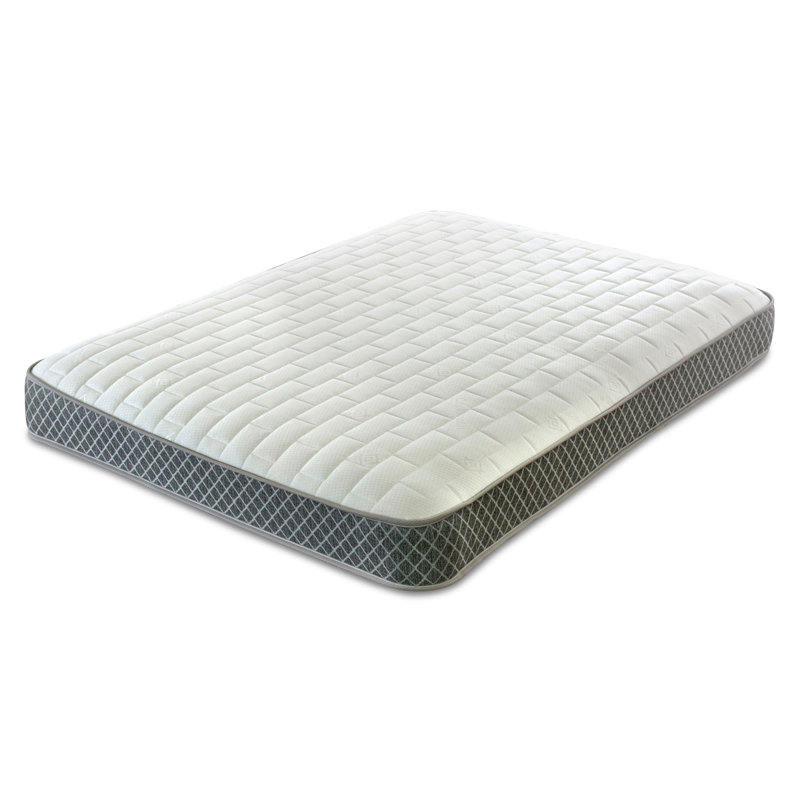 White Noise 7.25" Deep Grey Tommy Border, Memory Spring Mattress, Double (4'6)