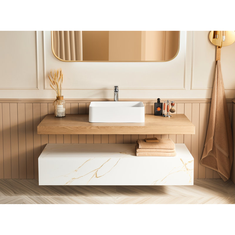 Lavabo vasque à surface solide blanc mat 20 po x 14 po - Améliore la fonctionnalité de la salle de bain dans un style contemporain