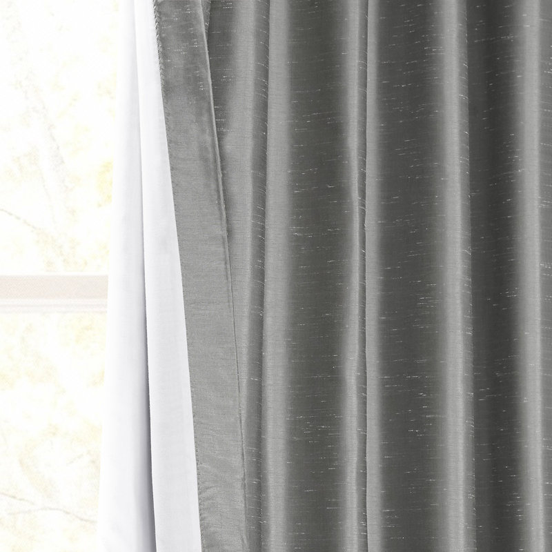 Jetset Polyester Textured Thermal Blackout Single Grommet Curtain Panel, 100" x 108", Storm Gray