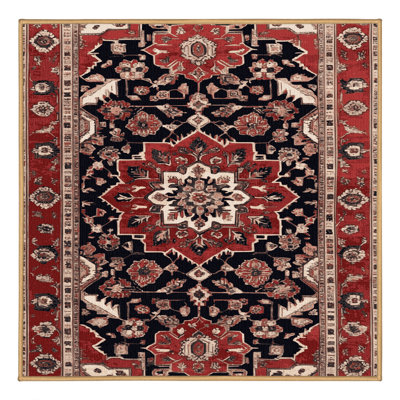 Machine Washable Persian Brown Area Rug