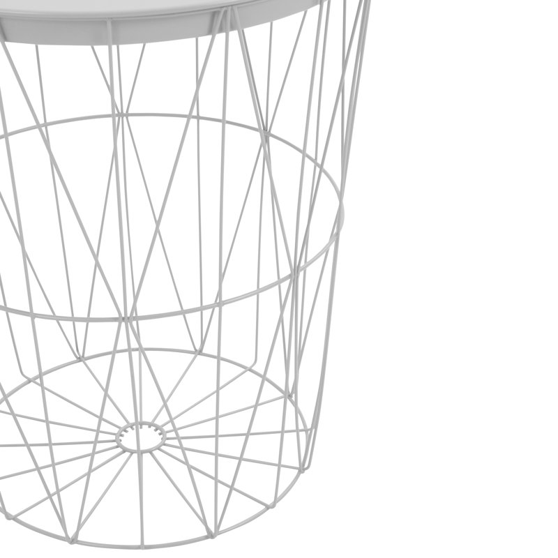 Brazil Tray Top Drum End Table, White