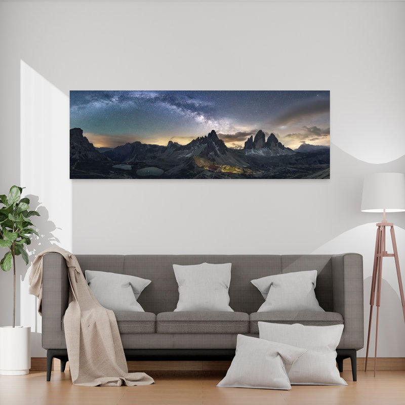 «Milky Way Mountain Night», art dramatique serein et paisible paysage de montagne, H 60 po x l 20 po