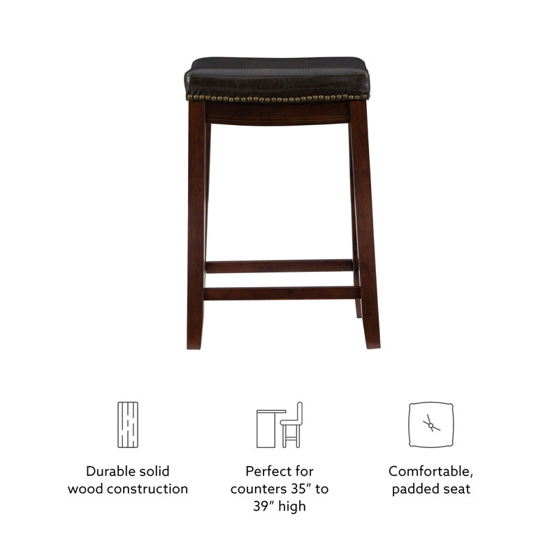 Imauri 18'' Tall Solid Wood Stool