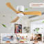 Ventilateur de plafond en bois de 107 cm (42 pouces) sans éclairage, montage encastré, pales en bois massif, moteur CC silencieux et réversible, télécommande à 6 vitesses.