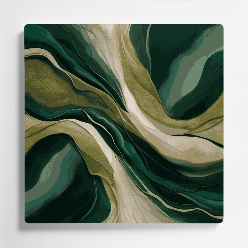 Art mural abstrait en métal vert 43
