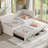  Linen Fabric Upholstered Daybed, Sofa Bed with Trundle and 3 Storage Drawers-2118707785-2118707784