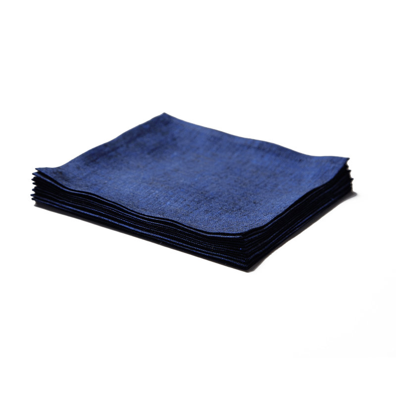 100% Pure Linen Cocktail Napkins - Athena, Royal Blue
