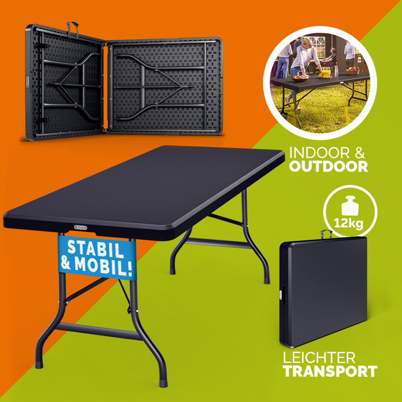 Rectangular Folding Outdoor Dining Table , 183cm cm W 76cm cm D