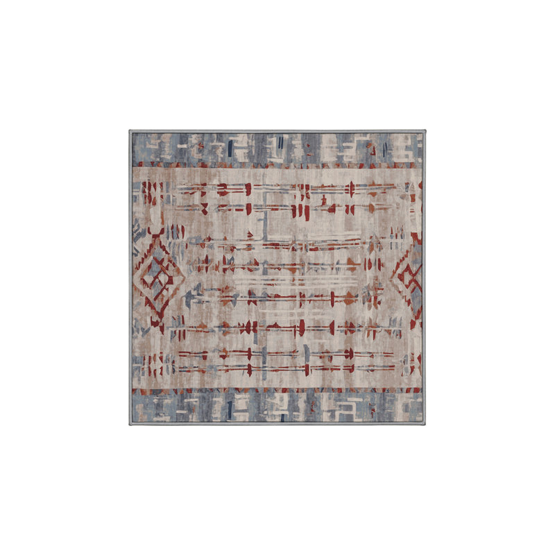 Tapis gris lavable à la machine, Carré 4 pi