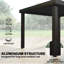 Table de salle à manger de patio, table d'extérieur rectangulaire en aluminium, noir-1960125521