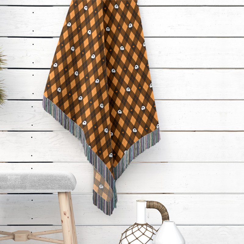 Hand Woven Throw Blanket, 80" W x 60" L