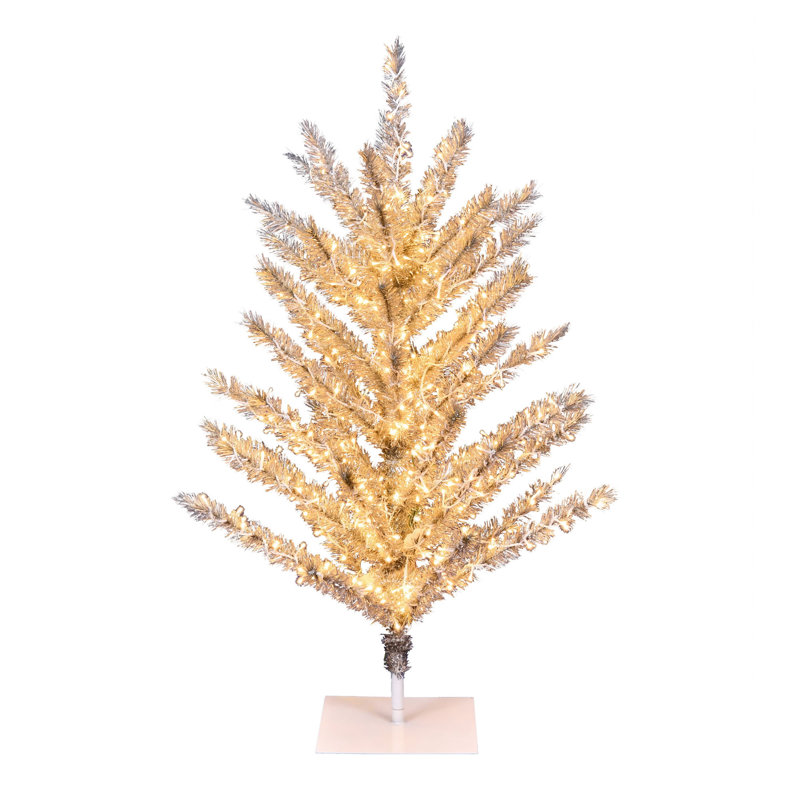 Arbre de Noël artificiel rétro en aluminium, 3 pieds