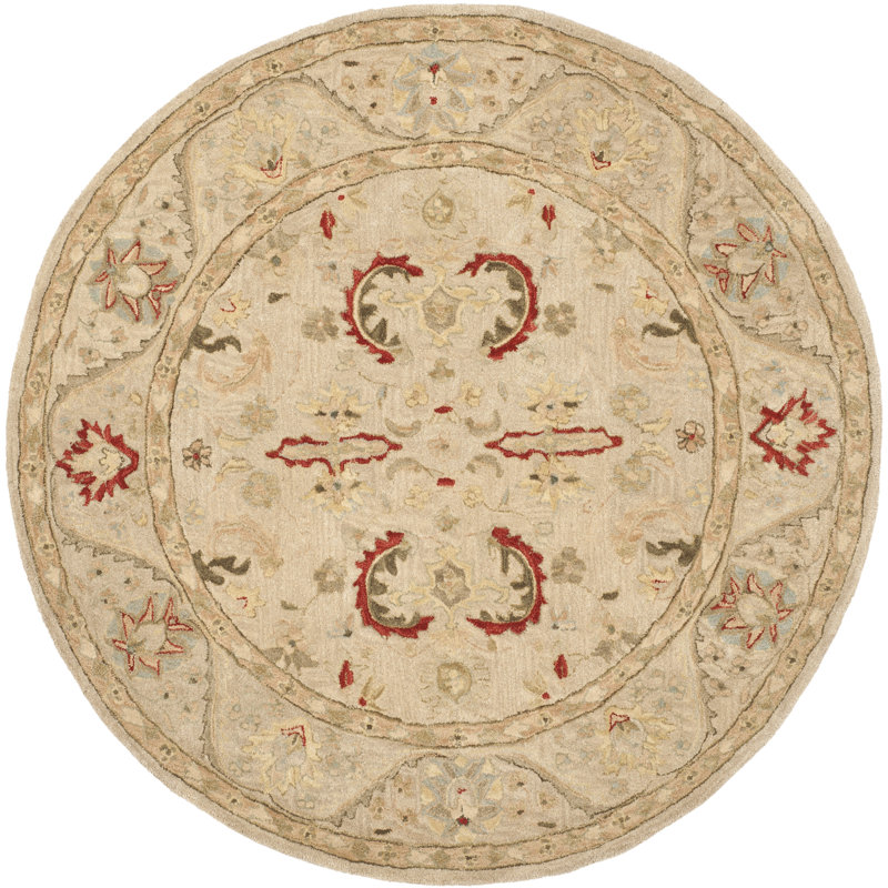 Tapis oriental en laine touffeté à la main Tingley, Rond 6 pi