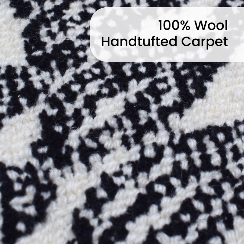 (5' x 8' ft) Hand Tufted Wool Carpet with Latex Back, Anti-Skid Carpet, Rectangle 0'5" x 0'8"