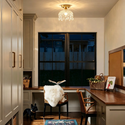 1-light 7.9" Mini Crystal Flush Mount Ceiling Light