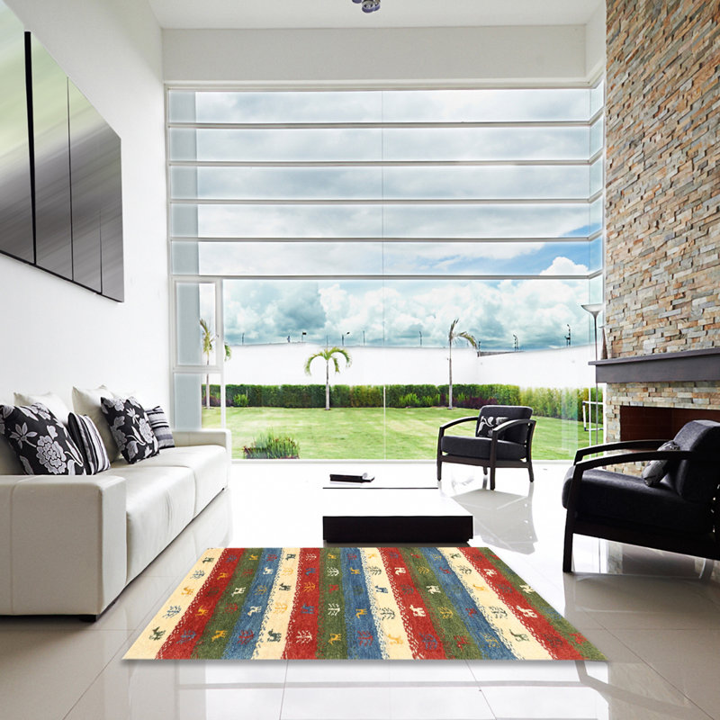 Tapis beige / vert / rouge pennsbury, Carré 3 pi