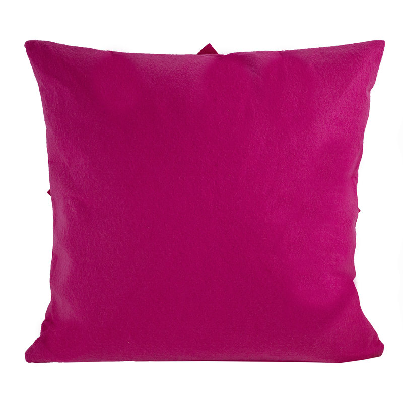 Sara's Garden Polyester Throw Square Pillow Cover, Fuchsia
