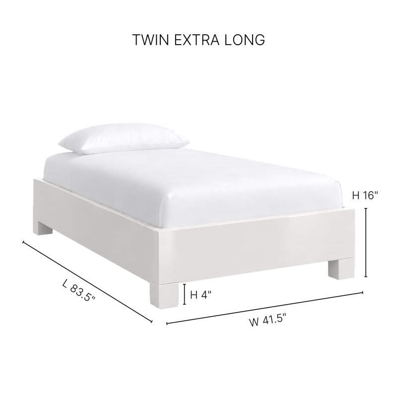 Silas King Platform Bed, Light Blue, Extra-long Twin, Celery Green
