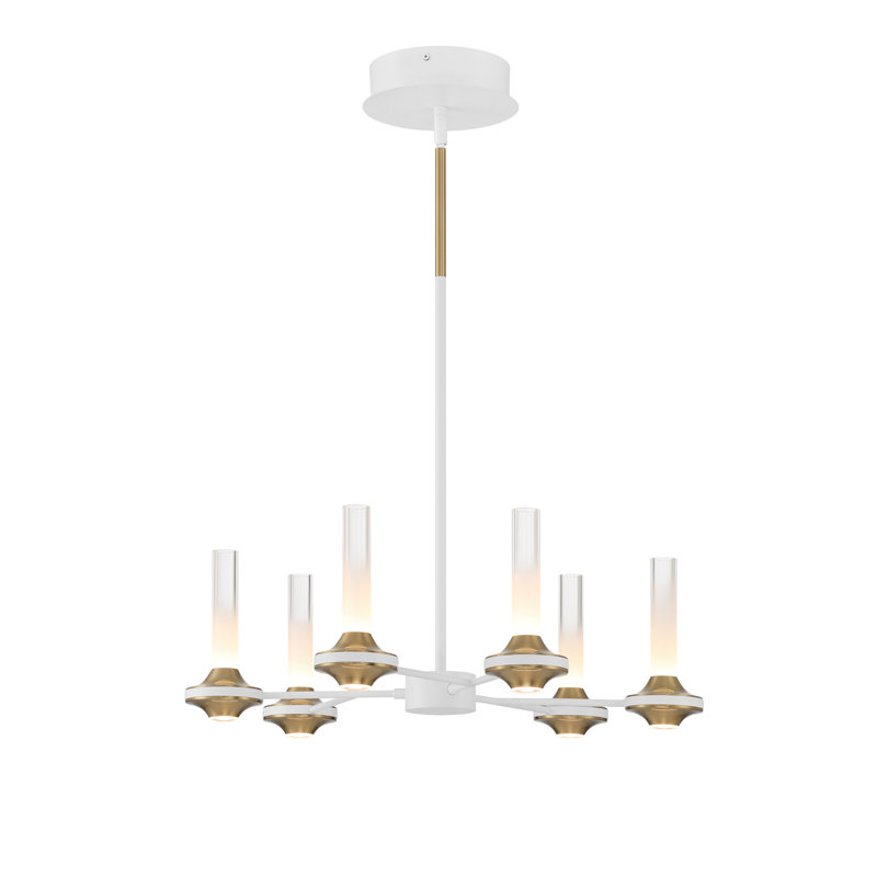 Lustre 12 lumières 24,5 po Torcia, Blanc / Blanc