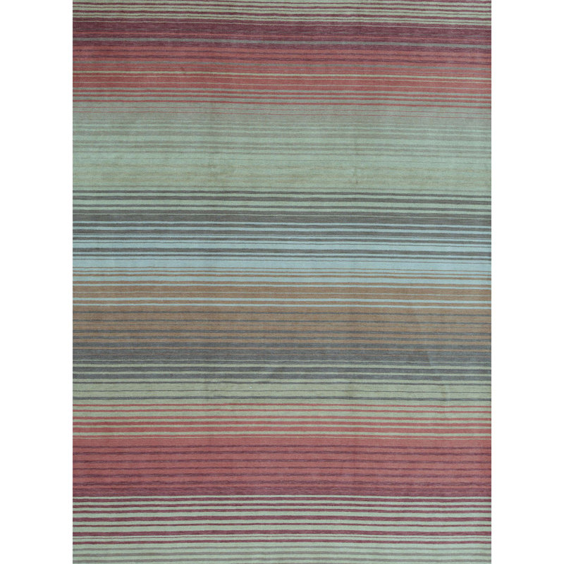 Gabbeh Wool Striped Area Rug, Rectangle 9'11" x 13'9"