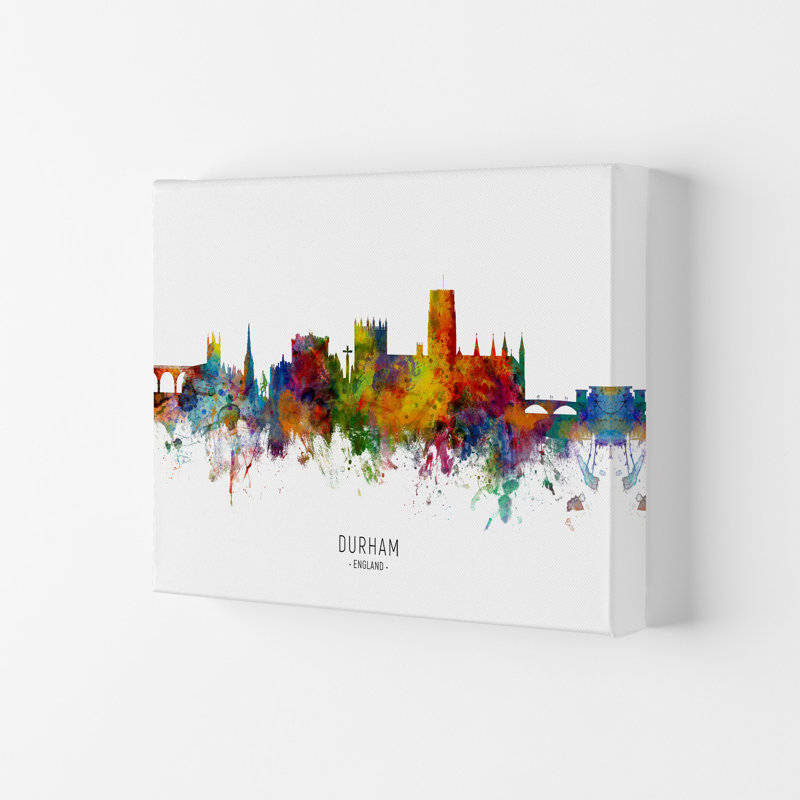 Durham England Skyline by Michael Tompsett - Print, 21cm H x 29.7cm W x 4cm D, Wrapped Canvas