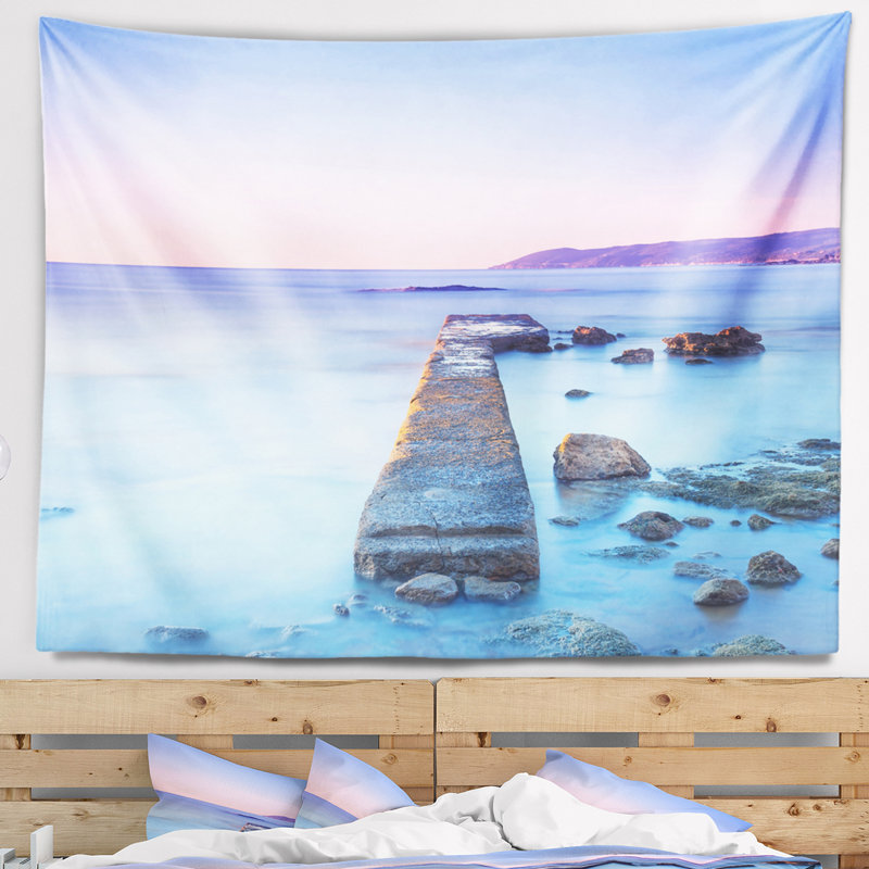 Tapisserie marine mauve et ciel marin, H 50 po x l 60 po