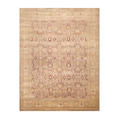 One-of-a-Kind 8'1" x 10'2" 1970s Rectangle Wool Area Rug in Brown and Ivory