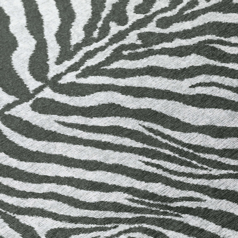 Chenille Washable Animal Print Indoor / Outdoor Rug, Rectangle 9' x 12'