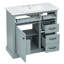 Meuble-lavabo 36 po avec lavabo, lavabo en céramique, 2 tiroirs basculants, charnières de porte à fermeture en douceur, gris